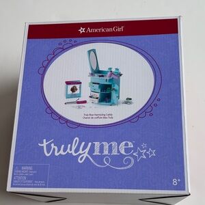 2019 American Girl Truly Me Blue Hairstyling Caddy Doll with original box
